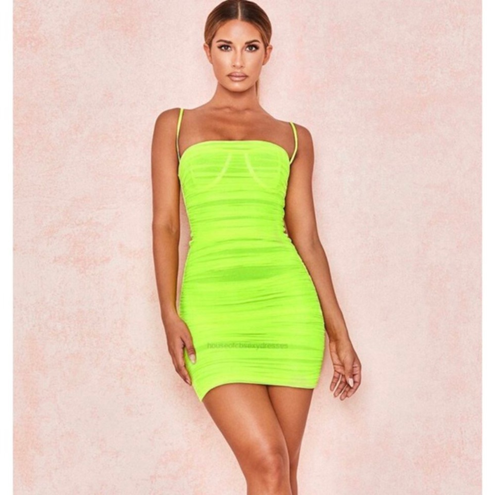 UNWORN* House of CB Neon Lime “Ella Dress” - size XS